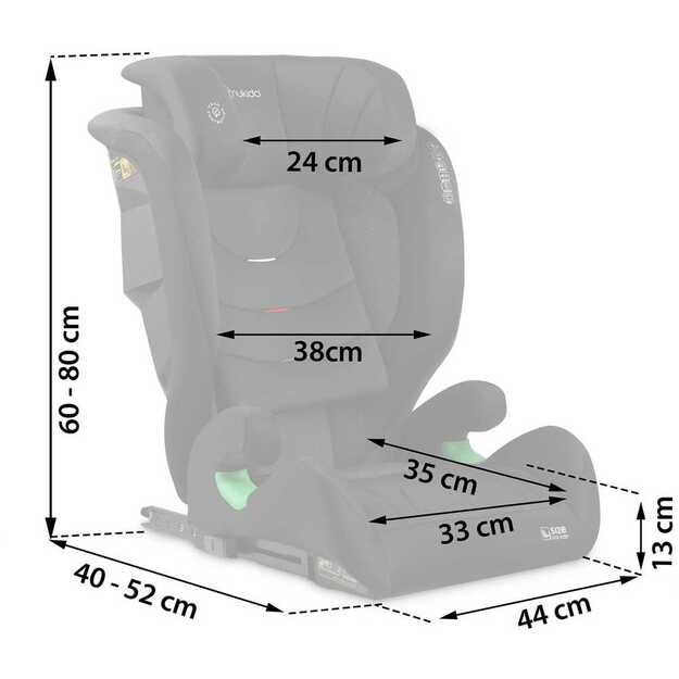 Automobilinė kėdutė Nukido Louis Soft juoda 15-36 kg ISOFIX 2