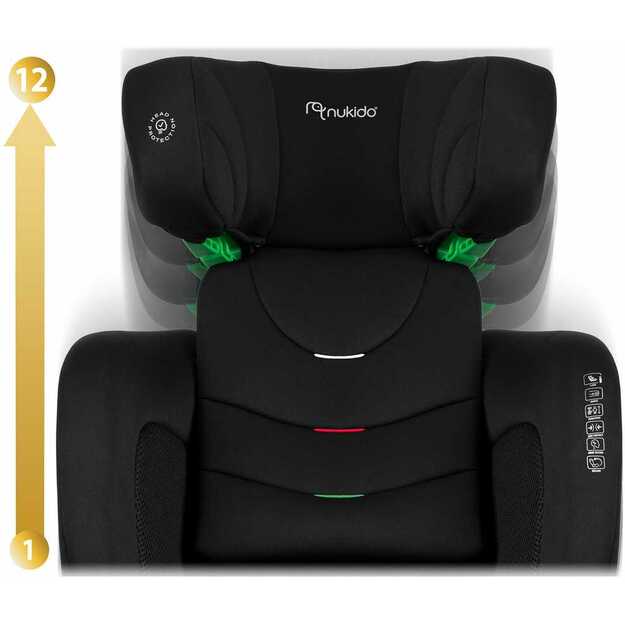 Automobilinė kėdutė Nukido Louis Soft juoda 15-36 kg ISOFIX 8