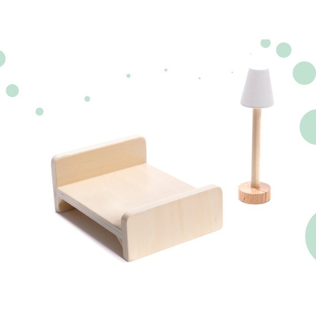 LULILO Medinis lėlių namelis Floro Boho su LED apšvietimu, 78 cm