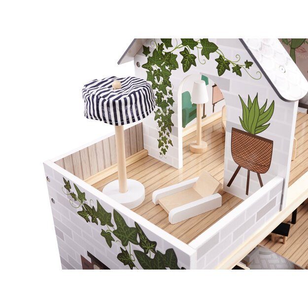 LULILO Medinis lėlių namelis Floro Boho su LED apšvietimu, 78 cm
