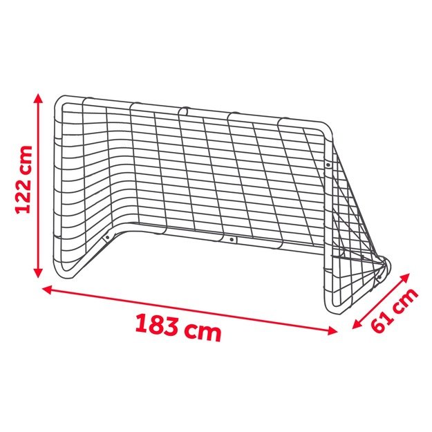 Dideli metaliniai futbolo vartai su tinklu 183x122 cm