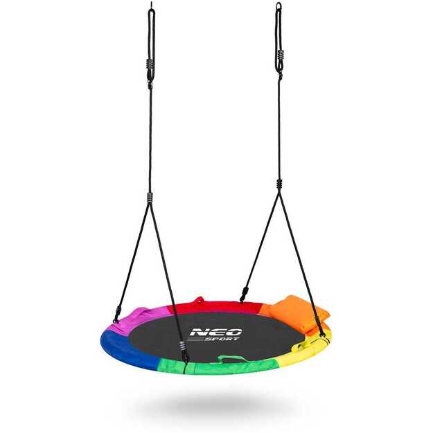 Neo-Sport Swingo XXL įvairiaspalvės gandro lizdo sūpynės 120 cm
