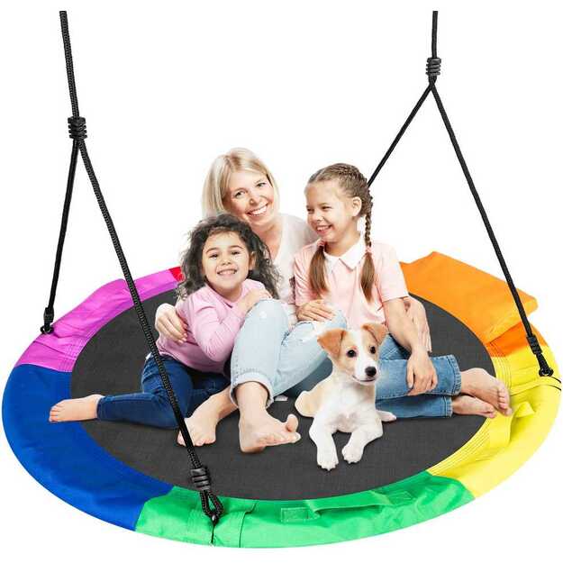 Neo-Sport Swingo XXL įvairiaspalvės gandro lizdo sūpynės 120 cm
