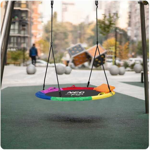 Neo-Sport Swingo XXL įvairiaspalvės gandro lizdo sūpynės 120 cm