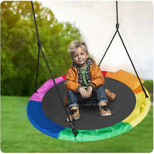 Neo-Sport Swingo XXL įvairiaspalvės gandro lizdo sūpynės 120 cm