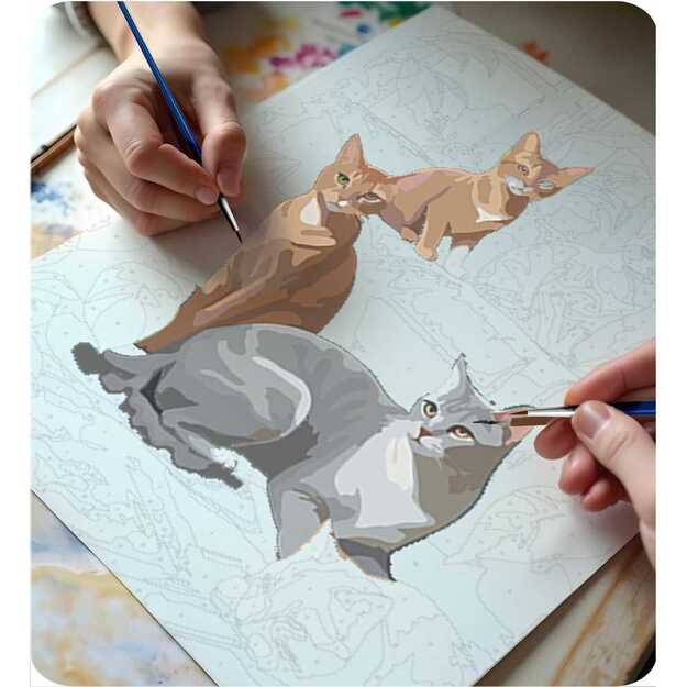 Paveikslas tapybai pagal skaičius 40x50 cm Massido Katės 5