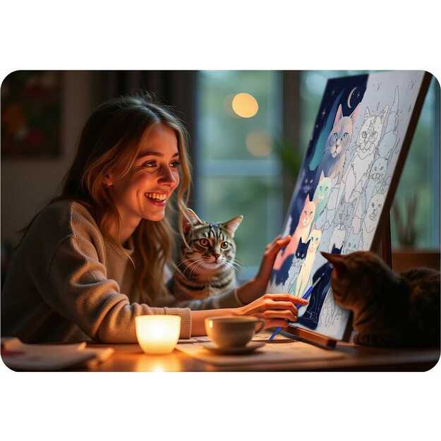 Paveikslas tapybai pagal skaičius 40x50 cm Massido Katės 7