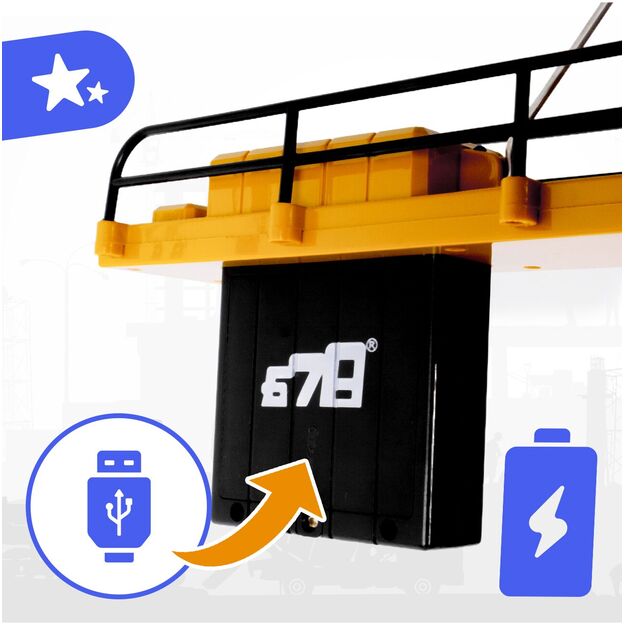 Nuotoliniu būdu valdomas milžiniškas kranas 12 kanalų +3.7V LI-ON + USB 12
