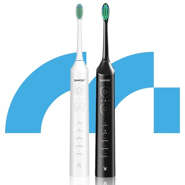 MalTec elektrinių dantų šepetėlių rinkinys 2x SONIC su 6 galvutėmis ir įkrovikliu 1