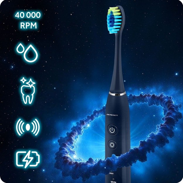 Berdsen Galaxy sonic dantų šepetėlis, tamsiai mėlynas 1