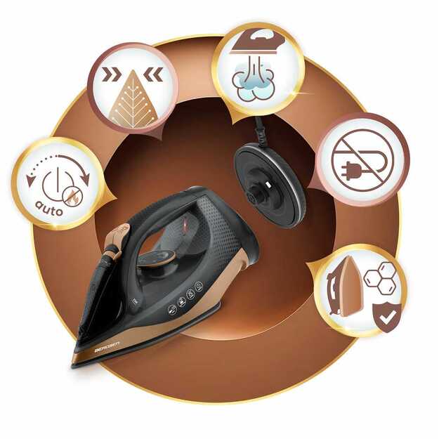 Belaidis garinis lygintuvas 2600 W, Berdsen BD-333, su keramine danga 7