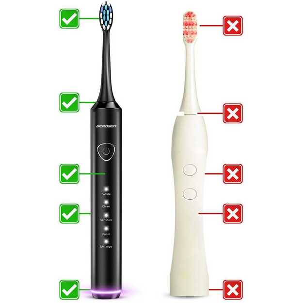 Berdsen Sonica B5 juodas dantų šepetėlis sonic 9