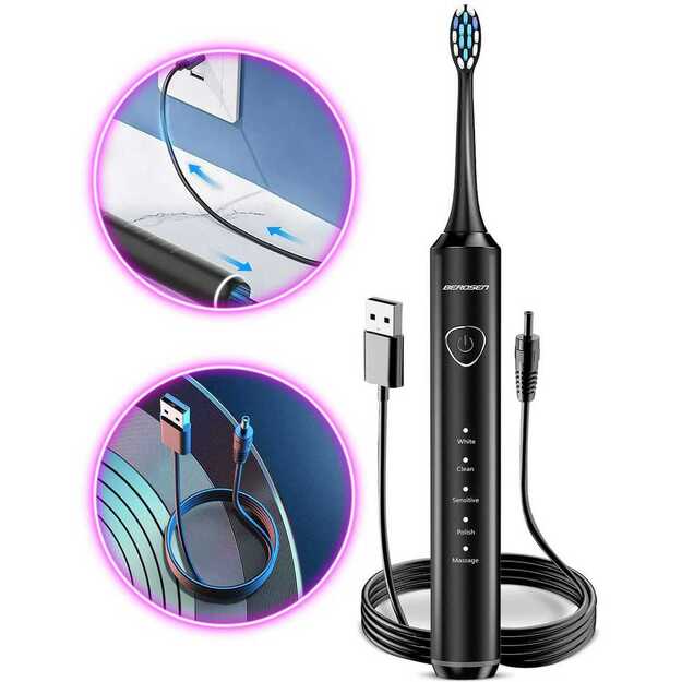 Berdsen Sonica B5 juodas dantų šepetėlis sonic 17