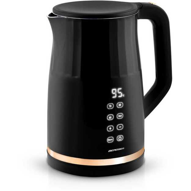 Berdsen BD-706 elektrinis virdulys 1,7 l su temperatūros valdymu ir jutikliniu ekranu, juodas 2