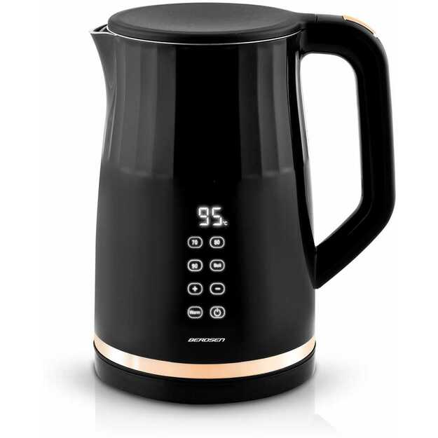 Berdsen BD-706 elektrinis virdulys 1,7 l su temperatūros valdymu ir jutikliniu ekranu, juodas 1