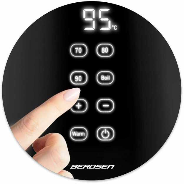 Berdsen BD-706 elektrinis virdulys 1,7 l su temperatūros valdymu ir jutikliniu ekranu, juodas 4