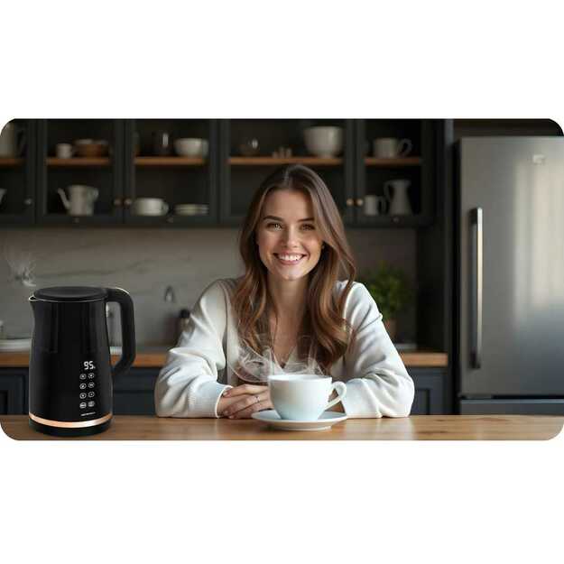 Berdsen BD-706 elektrinis virdulys 1,7 l su temperatūros valdymu ir jutikliniu ekranu, juodas 7