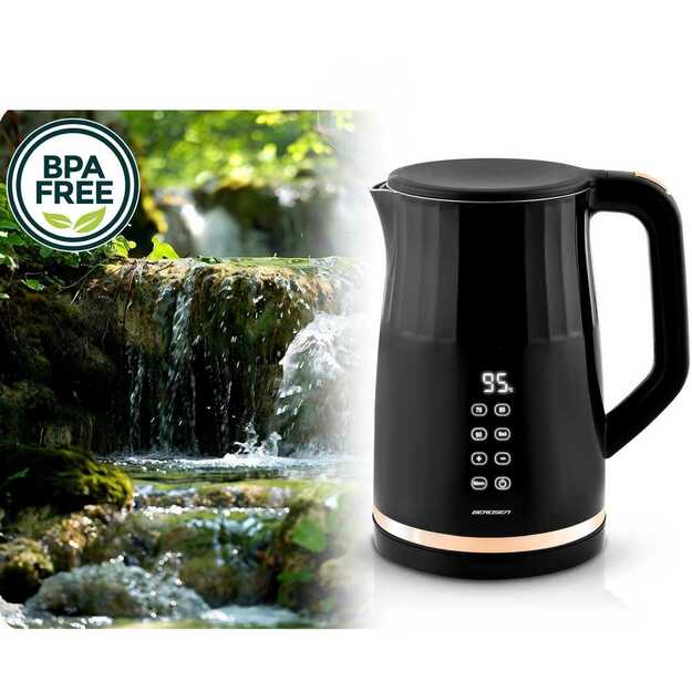 Berdsen BD-706 elektrinis virdulys 1,7 l su temperatūros valdymu ir jutikliniu ekranu, juodas 8