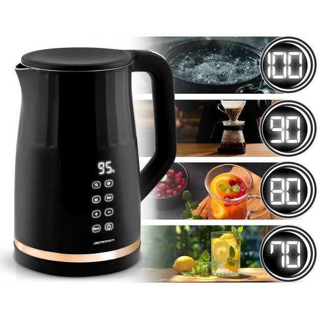 Berdsen BD-706 elektrinis virdulys 1,7 l su temperatūros valdymu ir jutikliniu ekranu, juodas 10