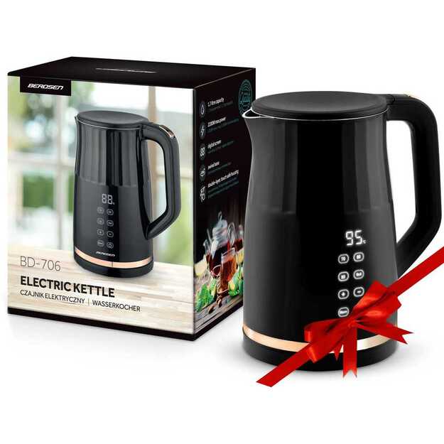 Berdsen BD-706 elektrinis virdulys 1,7 l su temperatūros valdymu ir jutikliniu ekranu, juodas 9
