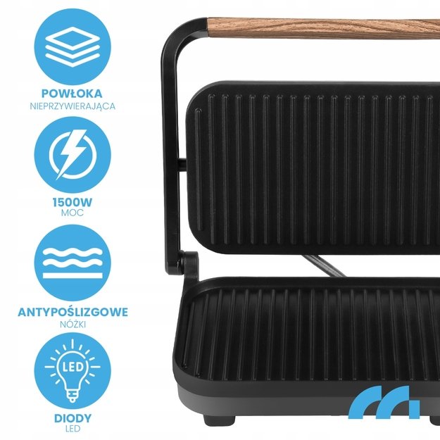 Sumuštinių kepimo grilis, elektrinis sulankstomas skrudintuvas, 1500 W 1