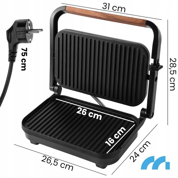 Sumuštinių kepimo grilis, elektrinis sulankstomas skrudintuvas, 1500 W 5