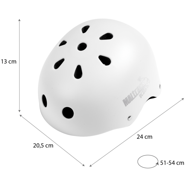 Vaikiškas dviratininko šalmas, reguliuojamas, 48–54 cm, baltas 2