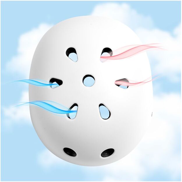 Vaikiškas dviratininko šalmas, reguliuojamas, 48–54 cm, baltas 4