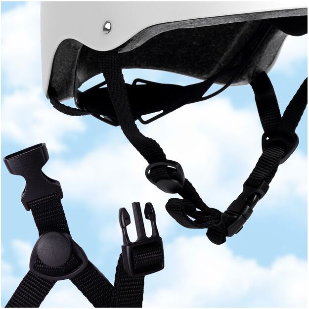 Vaikiškas dviratininko šalmas, reguliuojamas, 48–54 cm, baltas 7