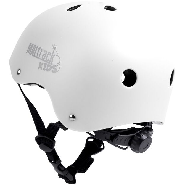 Vaikiškas dviratininko šalmas, reguliuojamas, 48–54 cm, baltas 12