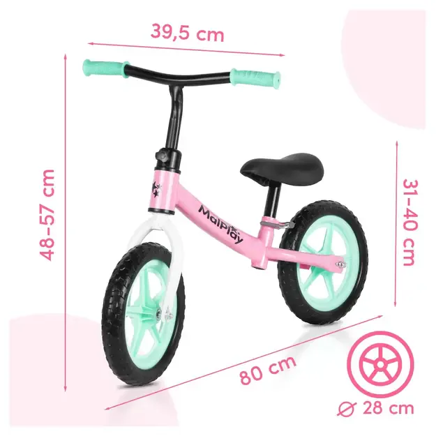 Balansinis dviratukas vaikams nuo 2 metų FLIKO, putplasčio ratukai 12", lengvas 1,8 kg 1