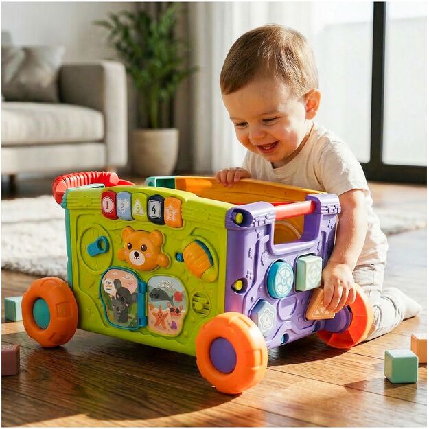 Lavinamasis rūšiavimo vežimėlis su rankena, veiklos centras 1