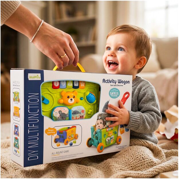 Lavinamasis rūšiavimo vežimėlis su rankena, veiklos centras 12