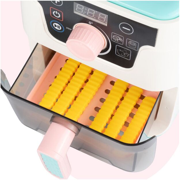 Žaislinė oro gruzdintuvė su atidaromu stalčiu, priedais, šviesa ir garsu 6