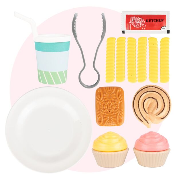 Žaislinė oro gruzdintuvė su atidaromu stalčiu, priedais, šviesa ir garsu 7