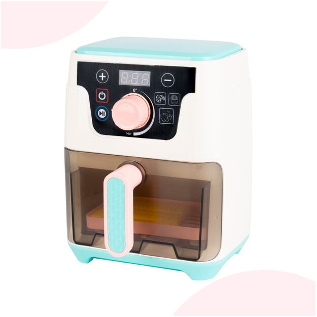 Žaislinė oro gruzdintuvė su atidaromu stalčiu, priedais, šviesa ir garsu 10