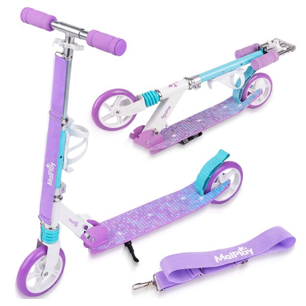 Sulankstomas paspirtukas su dirželiu ir butelio laikikliu, lengvas, ABEC-7 pakaba