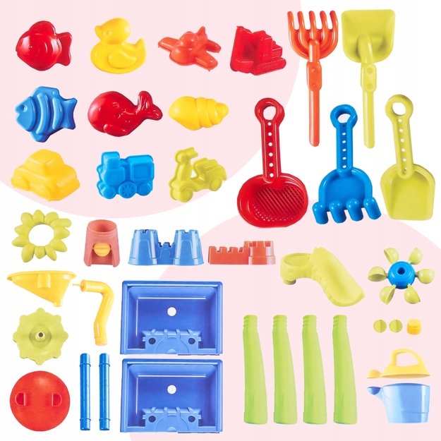 Smėlio ir vandens žaidimų stalas su priedais, 38 el. 8