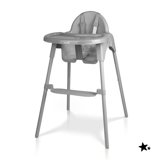 2 viename reguliuojama KERI pilka maitinimo kėdutė su pakoja, padėklu, dirželiais, 30 kg