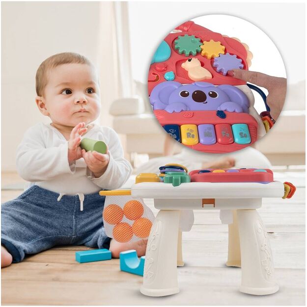 Žaislas kūdikiams MINI Lavinamasis interaktyvus staliukas su pianinu 6