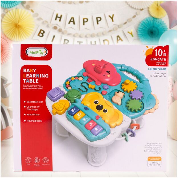 Žaislas kūdikiams MINI Lavinamasis interaktyvus staliukas su pianinu 17