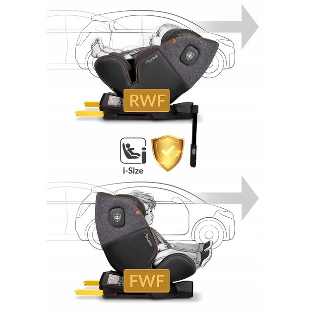 Nukido Prestige Line autokėdutė juoda/pilka 0-36kg ISOFIX