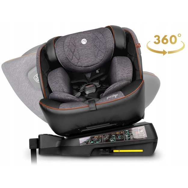 Nukido Prestige Line autokėdutė juoda/pilka 0-36kg ISOFIX