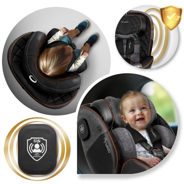 Nukido Prestige Line autokėdutė juoda/pilka 0-36kg ISOFIX