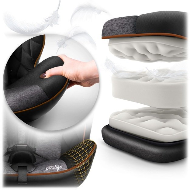 Nukido Prestige Line autokėdutė juoda/pilka 0-36kg ISOFIX
