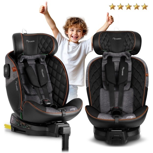 Nukido Prestige Line autokėdutė juoda/pilka 0-36kg ISOFIX