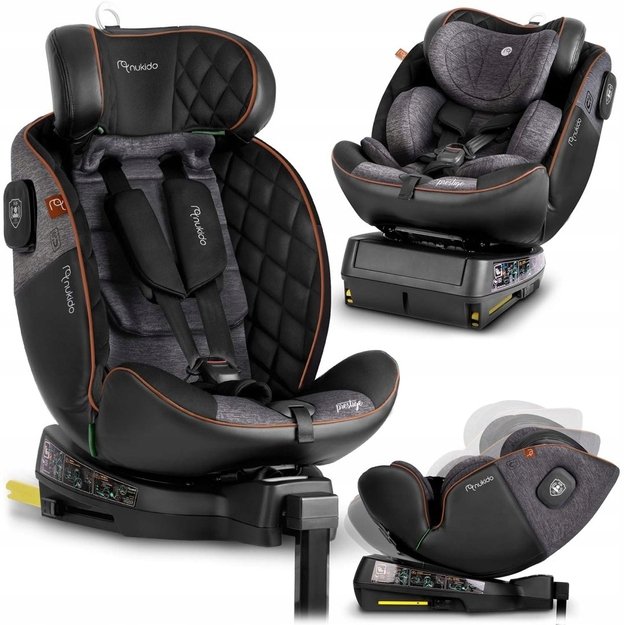 Nukido Prestige Line autokėdutė juoda/pilka 0-36kg ISOFIX