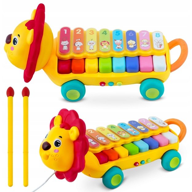Važiuojantis muzikinis žaislas ksilofonas - pianinas Liūtas Ricokids, RK-740