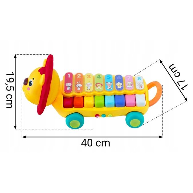 Važiuojantis muzikinis žaislas ksilofonas - pianinas Liūtas Ricokids, RK-740