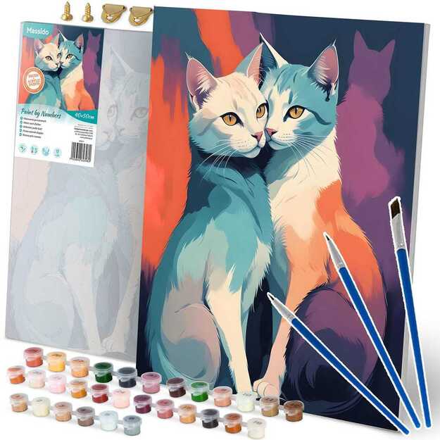 Paveikslas tapybai pagal skaičius 40x50 cm Massido Katės
